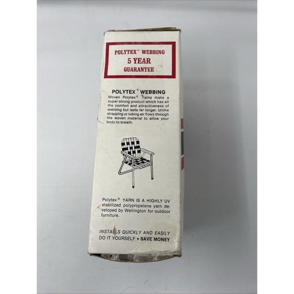 Wellington Polytex Outdoor Webbing ‎ 88 Ft Long Yellow / White New Old Stock. - Picture 4 of 5